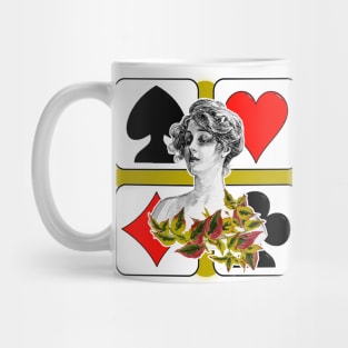 girl of the hearts and clubs playing cards Mug